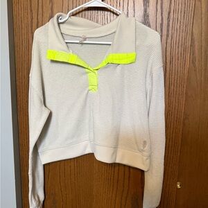 FP Movement by Free People Cream and Neon Yellow Sweater